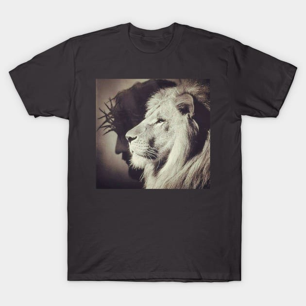 Jesus and Lion T-Shirt by Rev-y'all-ations